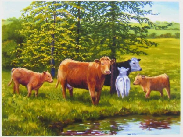 Keeping an Eye on the Calves Print Closeup