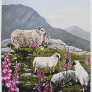 Lambs & Foxgloves Print Closeup