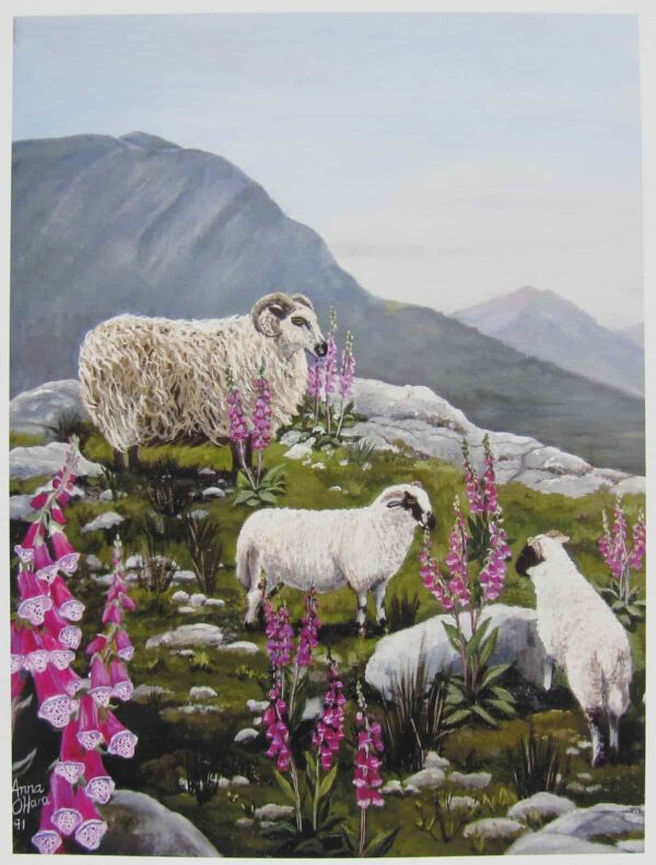 Lambs & Foxgloves Print Closeup