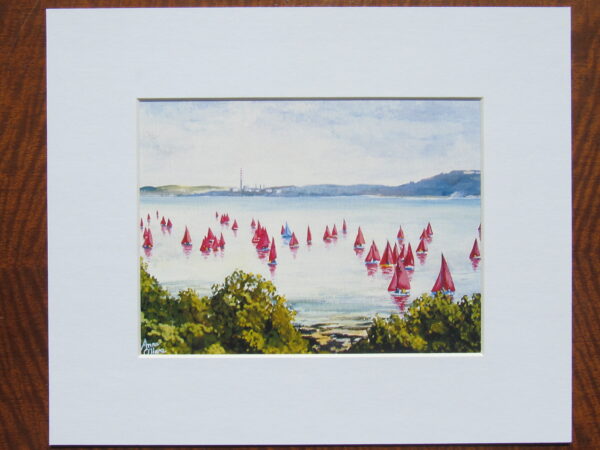 Sailboats in Cork Harbour Mounted