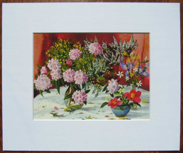 Spring Flowers Print Mounted